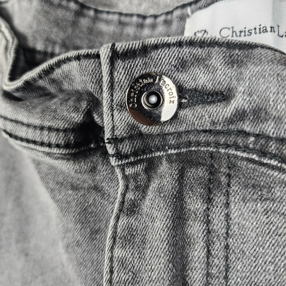 Christian Lacroix Jeans Mens 42x32 Grey Slim Straight Stretch Denim GL23-167 CXL